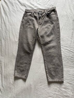 YAYA Denim Studio Grey High Rise Straight Leg Jeans Size 42 Minimalist